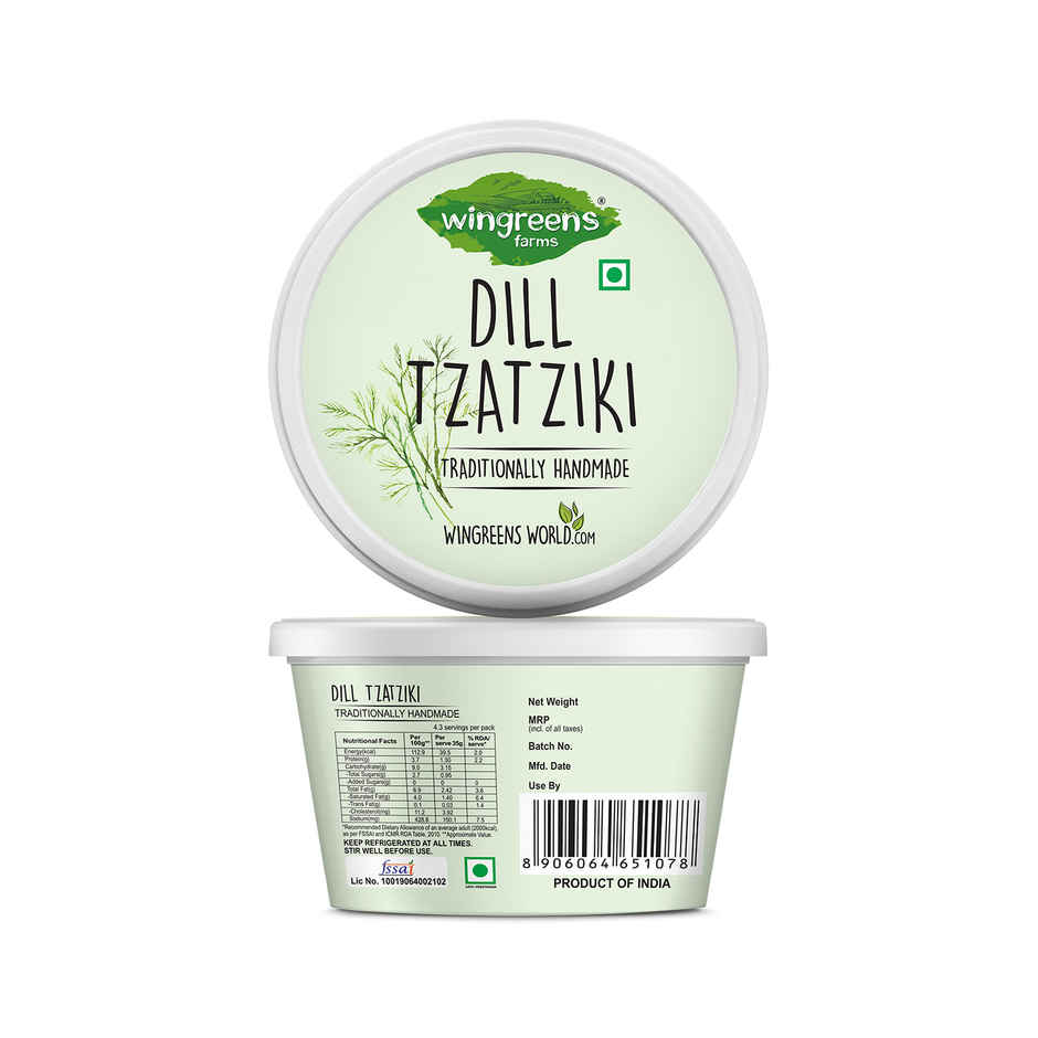 Wingreens Farms Dill Tzatziki Dip & Spread - Yoghurt Based