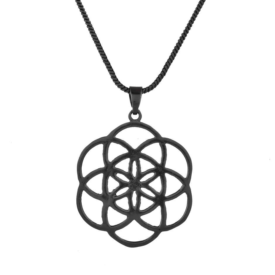 Voylla | Eclipse Intricately Designed Black Pendant for Men