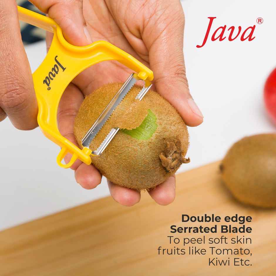 Java Rapid Stainless Steel 420 Grade Peeler 3 Pcs Set | Serrated & Julienne Blade