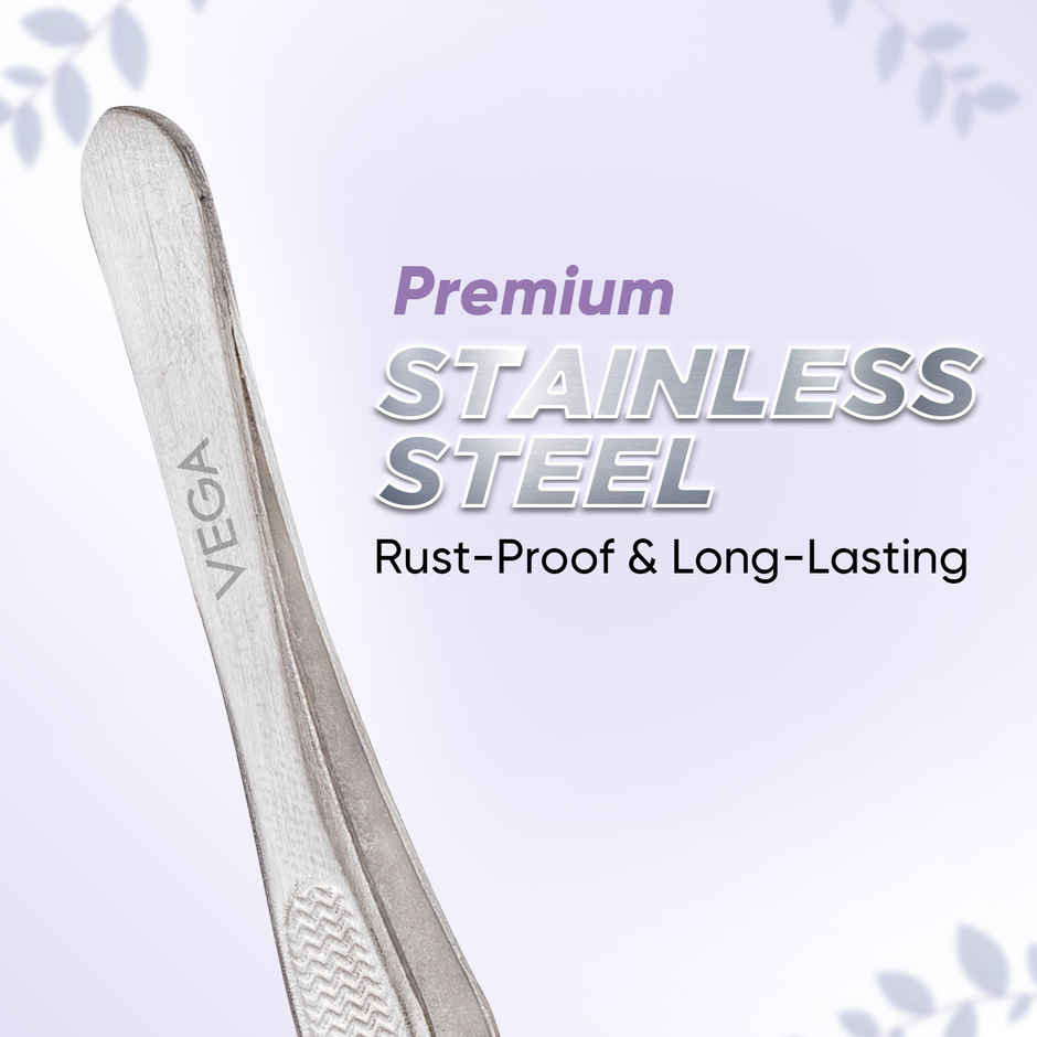 VEGA Tweezer - Slant Tip | Silver | (Tw-03)