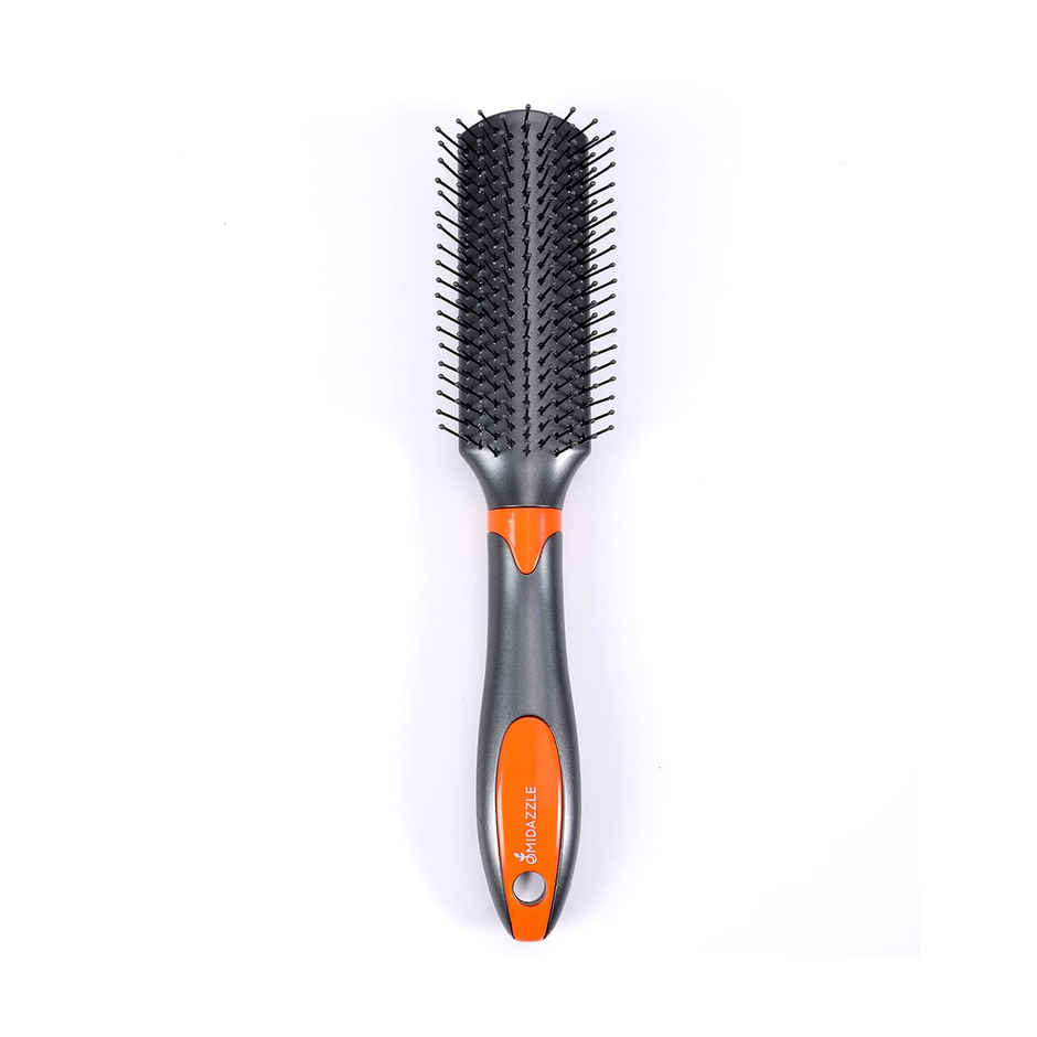 MiDazzle Premium Flat Grey & Orange Hair Brush - M290 MIHB0005
