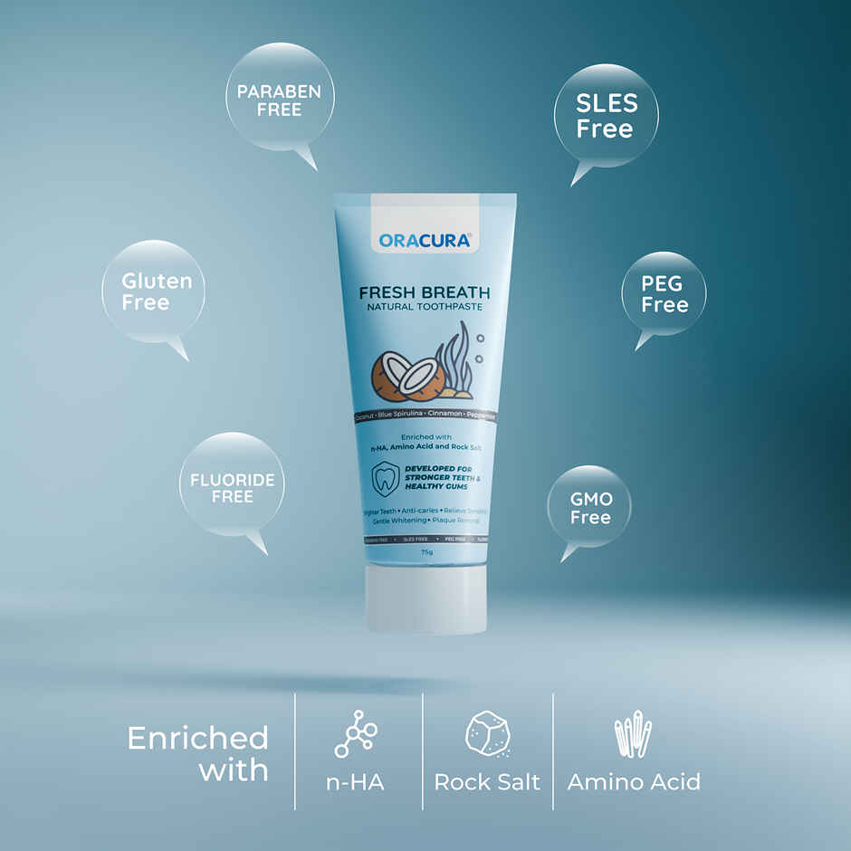 Oracura Fresh Breath Natural Toothpaste Coconut Combo