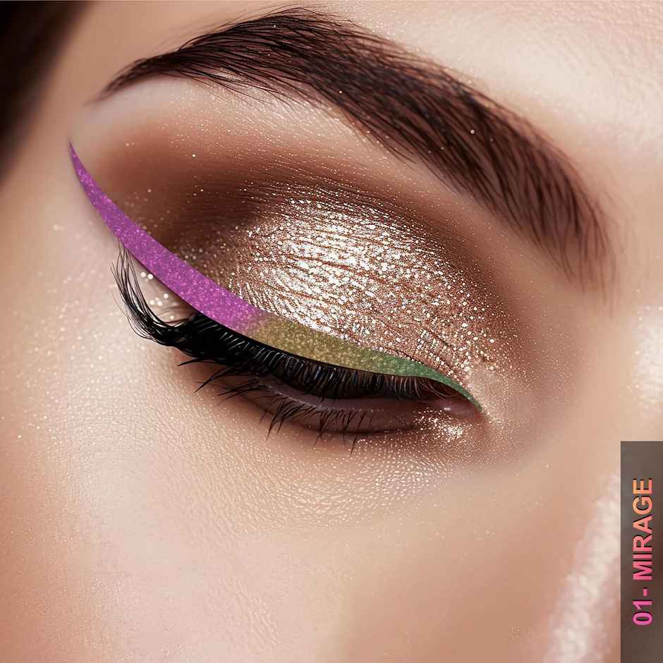 Glam21 Prismatic 5D Eyeliner | Creamy Formula | Multichrome Effect Bold Color Payoff | 01-Mirage