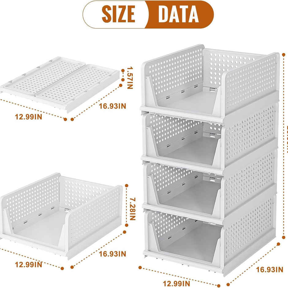 PrettyKrafts 4 Shelf Wardrobe Shirt Organizer | Space-Saving Closet Storage