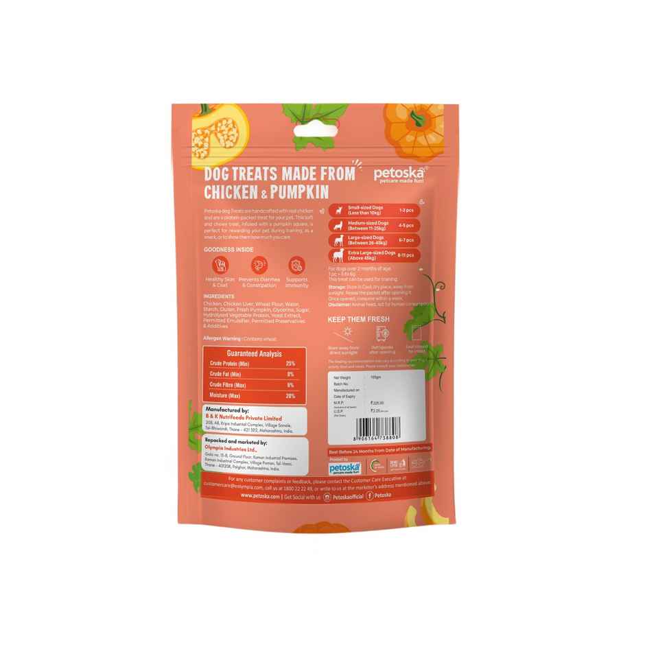 Petoska Dog Treats Chicken & Pumpkin Square Sticks