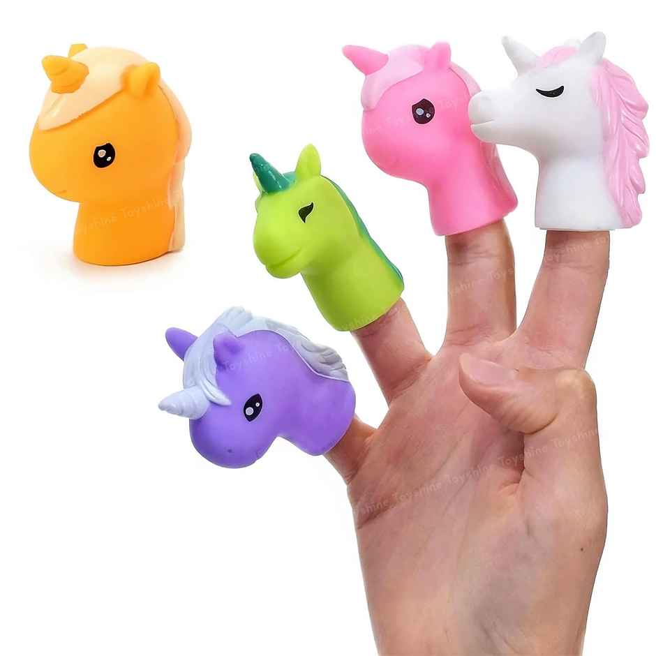 Toyshine 5 Pc Cute Unicorn Interactive Storytelling Safe & Non-Toxic Baby Finger Puppet Toy Set