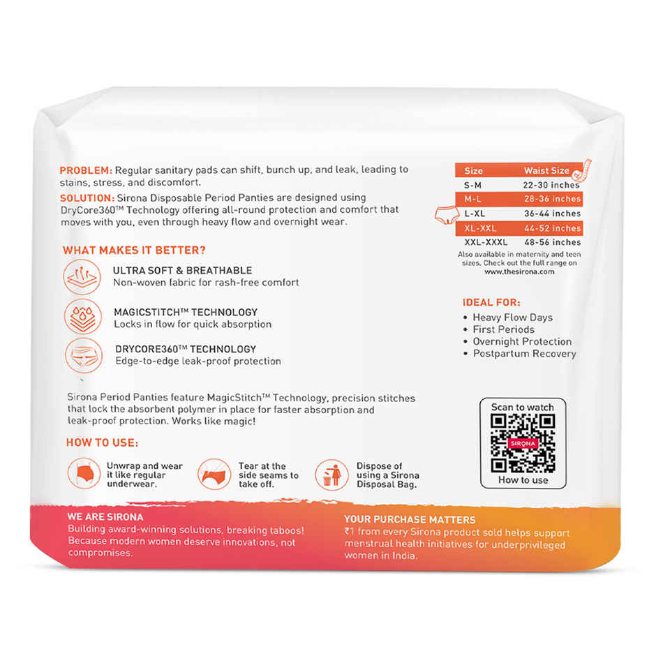 Sirona Super Absorbent Period Panties | L-XL
