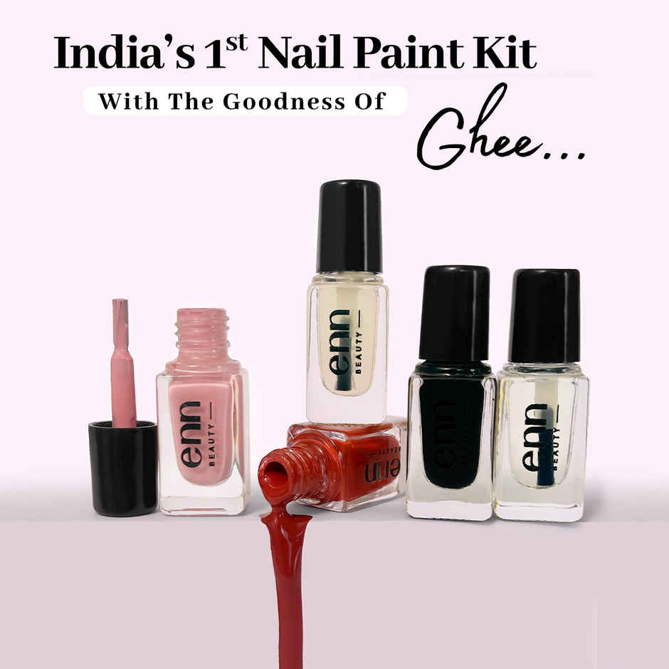 ENN Beauty Extra Shine Nail Paint Kit With Ghee - Glossy To Matte