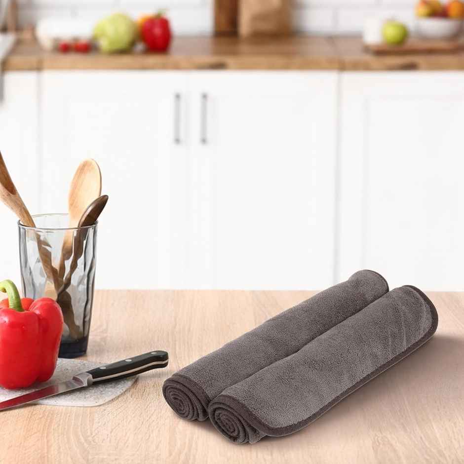 Cutting EDGE Microfiber Car Cleaning Cloth|Multipurpose for Car & Home|Set of 2|Dark Grey |75x35.5cm