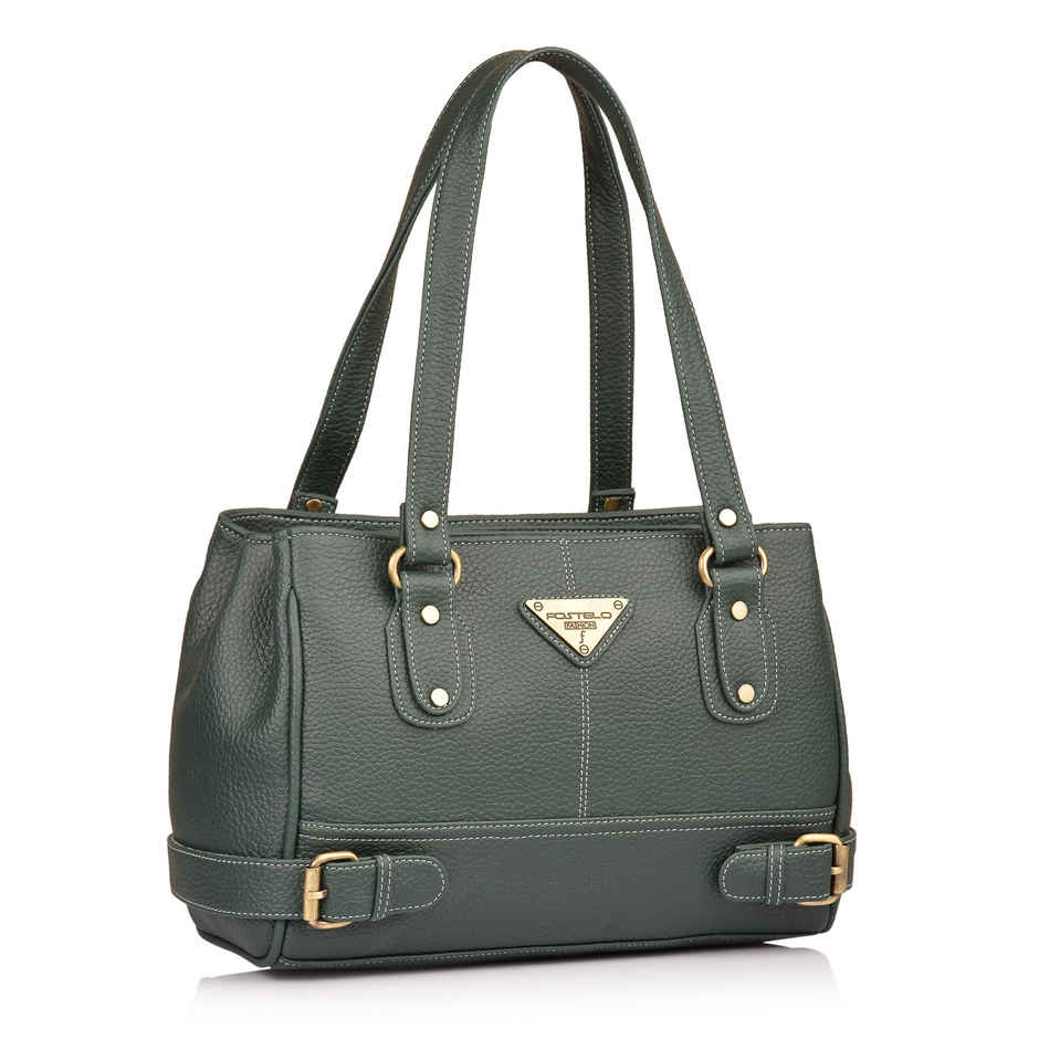 Fostelo Women's Vegan Leather Nightingale Handbags Shoulder Hobo Bag Ladies Purse | Green | Large