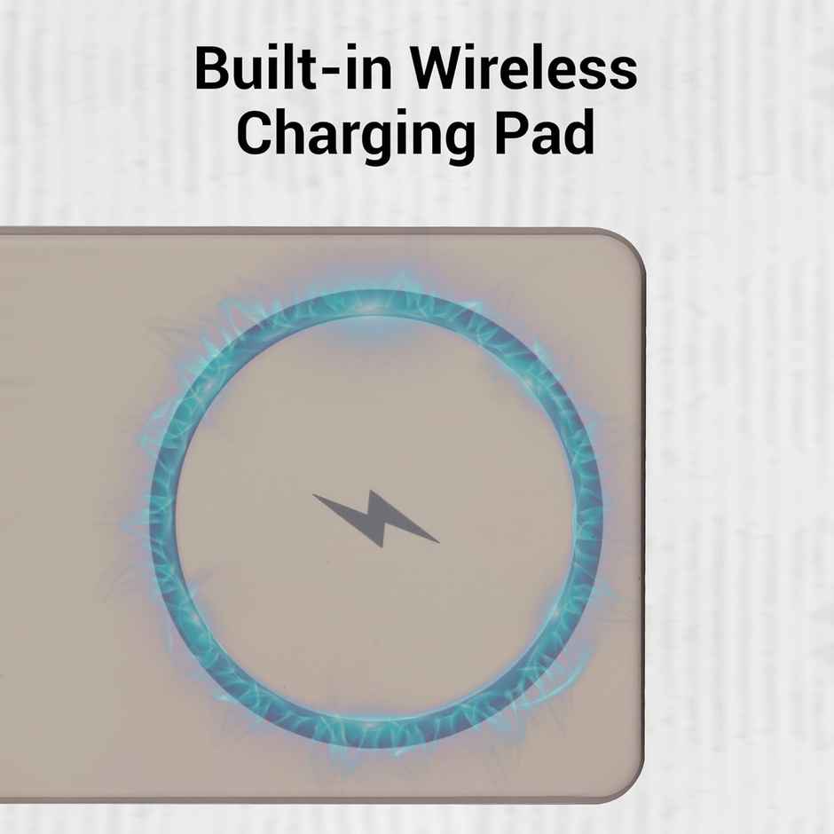 Zebronics MW65 Wireless Power Bank, 10K mAh, Rapid Charge, Built-in Wireless Charging Pad (Beige)