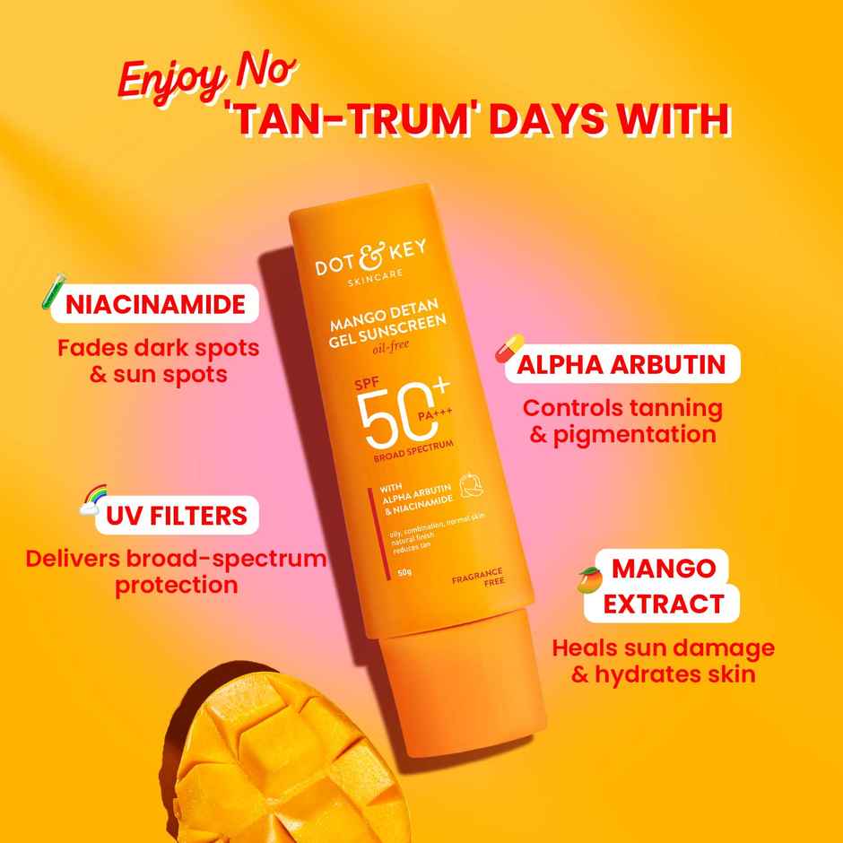 Dot & Key Mango DETAN Gel Sunscreen SPF 50+ PA+++