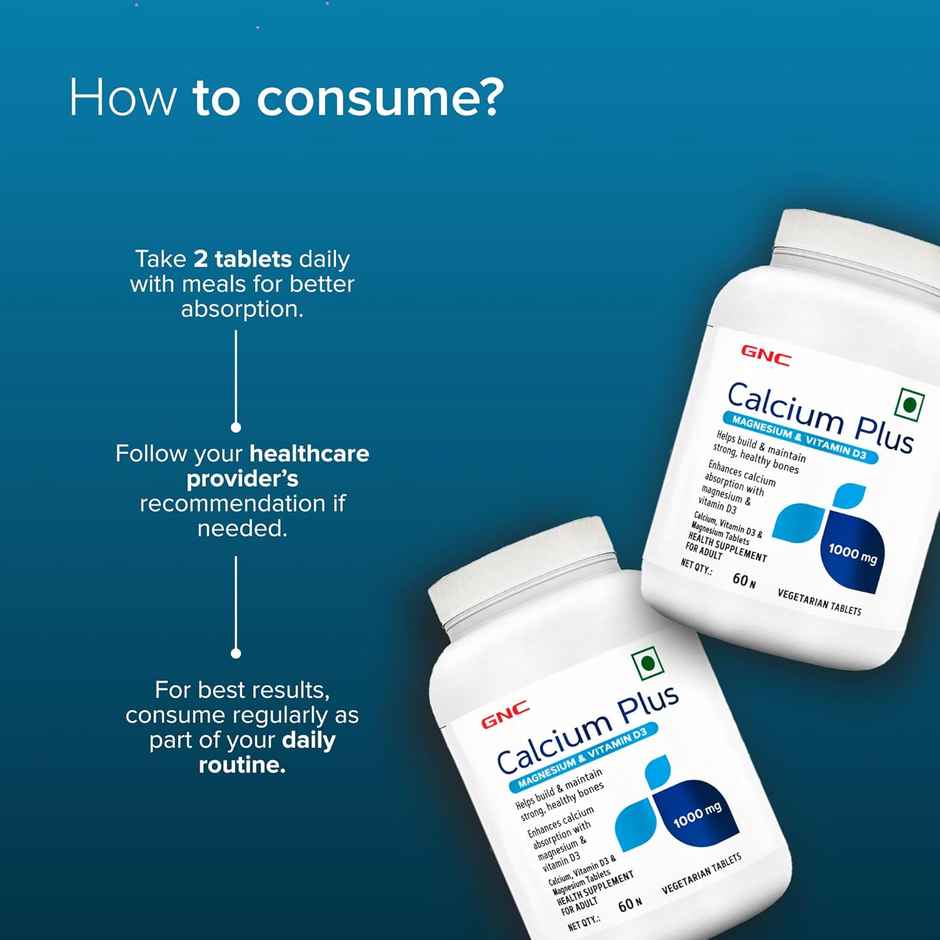 GNC Calcium Plus 1000 mg with Magnesium and Vitamin D3