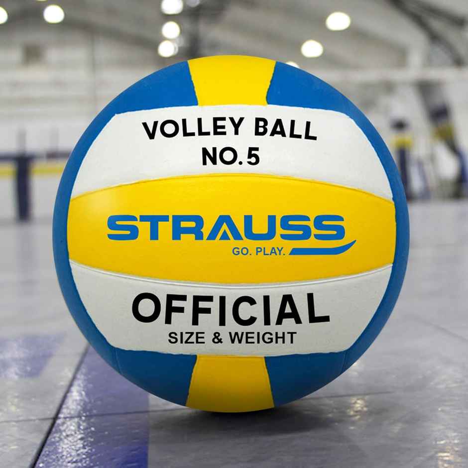 Strauss Official Volleyball, Size 5, Blue & White