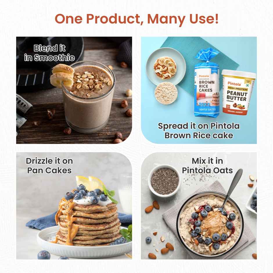 Pintola High Protein Organic Jaggery Peanut Butter Creamy With 33G Protein & 7G Fiber