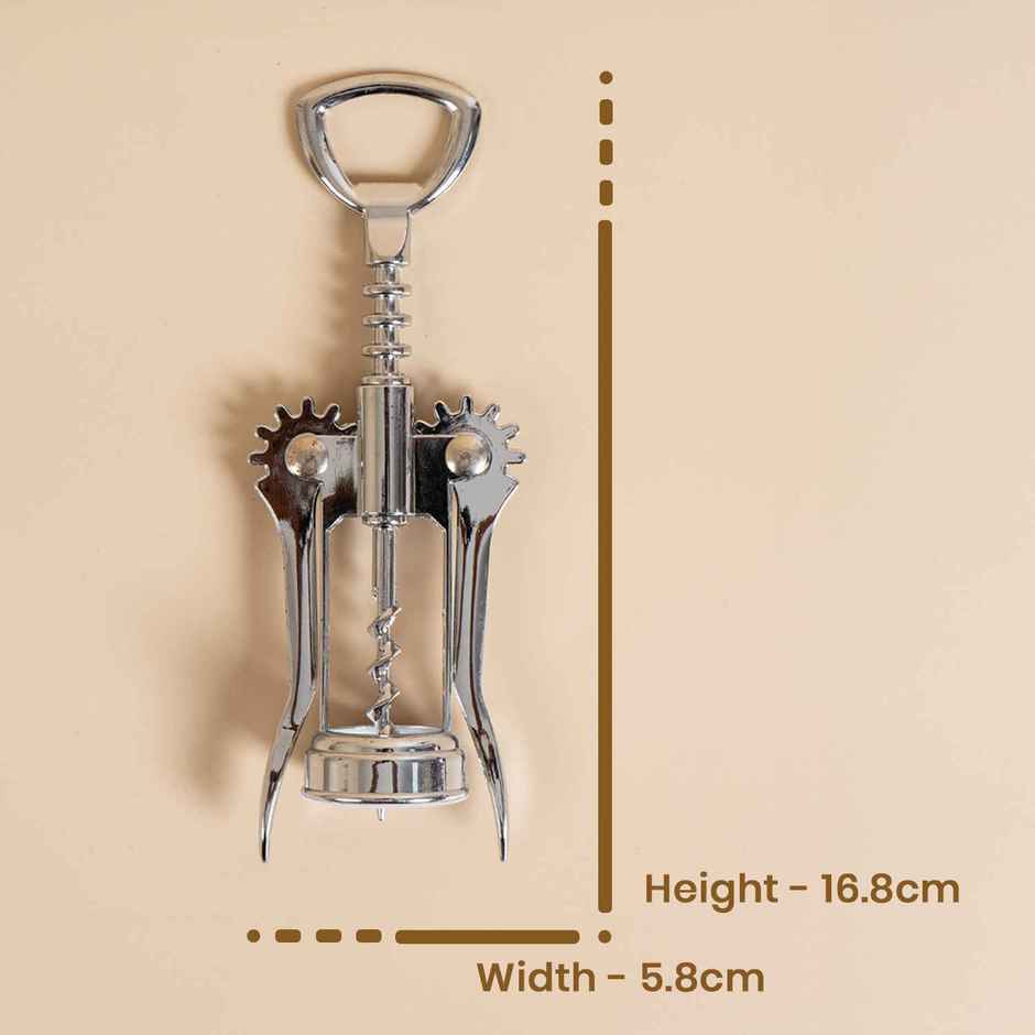 Stainless Steel Cork Screw Opener With Wings