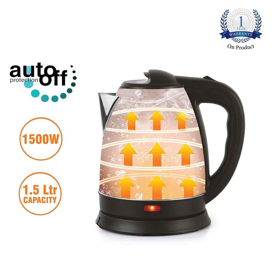 Cello Quick Boil Electric Kettle 1.5 Litre - Silver | Portable Stainless Steel Kettle