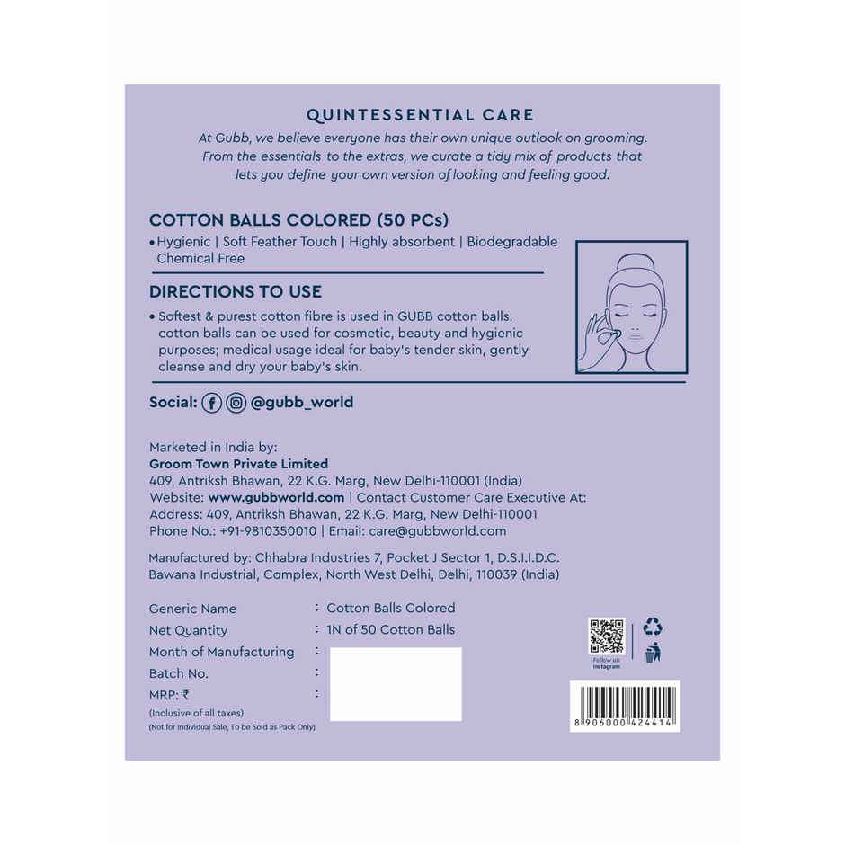 GUBB Cotton Colored Balls | Soft & Gentle