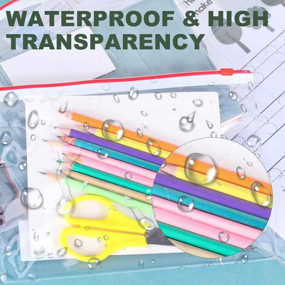 Saya A5 Zipper Bag PVC Transparent - Waterproof Makeup & Stationery Organizer Bag