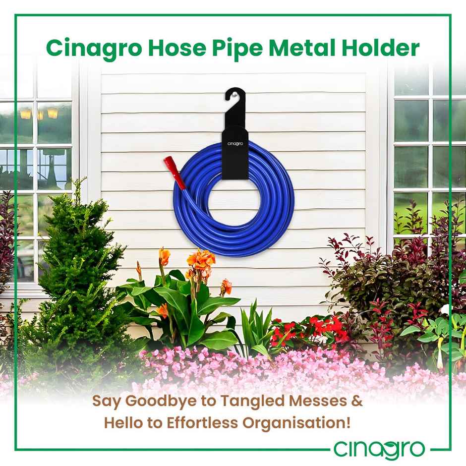 Cinagro Garden Pipe Holder Hook, Hose Pipe Stand | Hang With or Without Wall Mounting