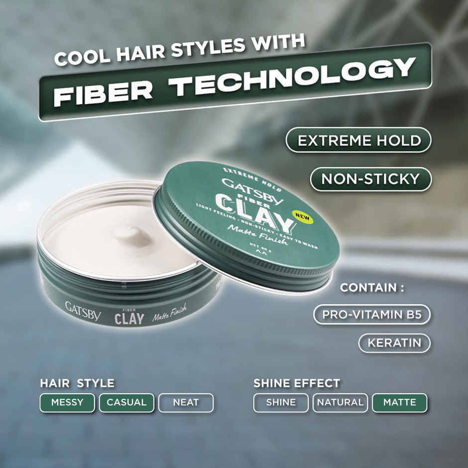 Gatsby Japan's No. 1 Fiber Clay Hair Cream | Matte Finish