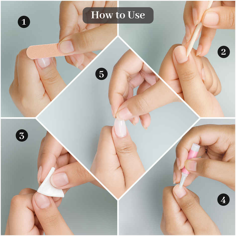 ENN Beauty Insta Nails Reusable UV Coated Press On Kit Blush Crush Medium Almond