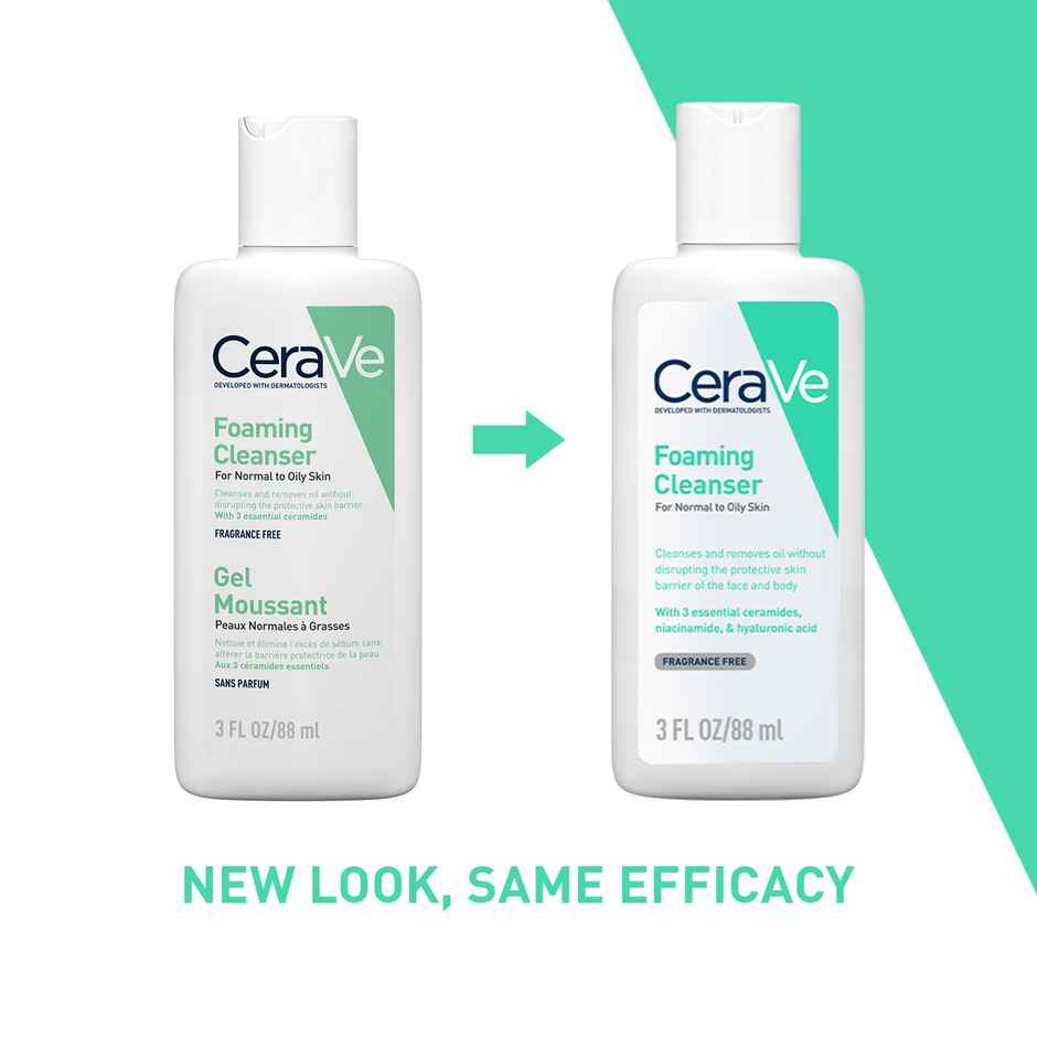 CeraVe Foaming Cleanser Face Wash For Oily Skin With Hyaluronic Acid, Ceramides & Niacinamide