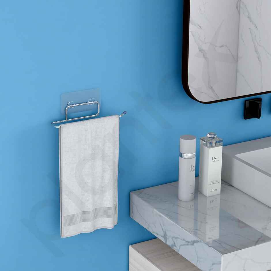 Plantex Self Adhesive Stainless Steel Towel Ring Hanger for Bathroom Accessories - Chrome Finish