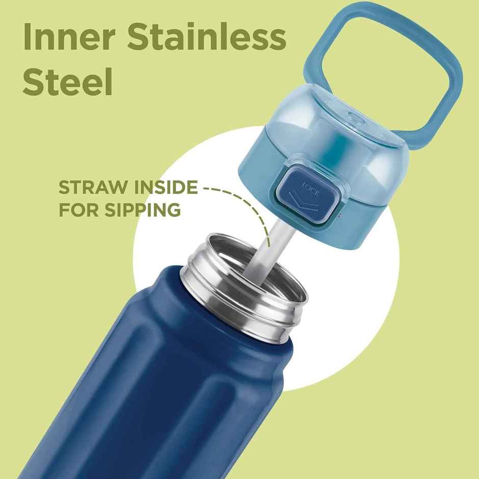 Milton Taurus Steel Insulated Bottle | 665 ml | Dark Blue | PU Insulated