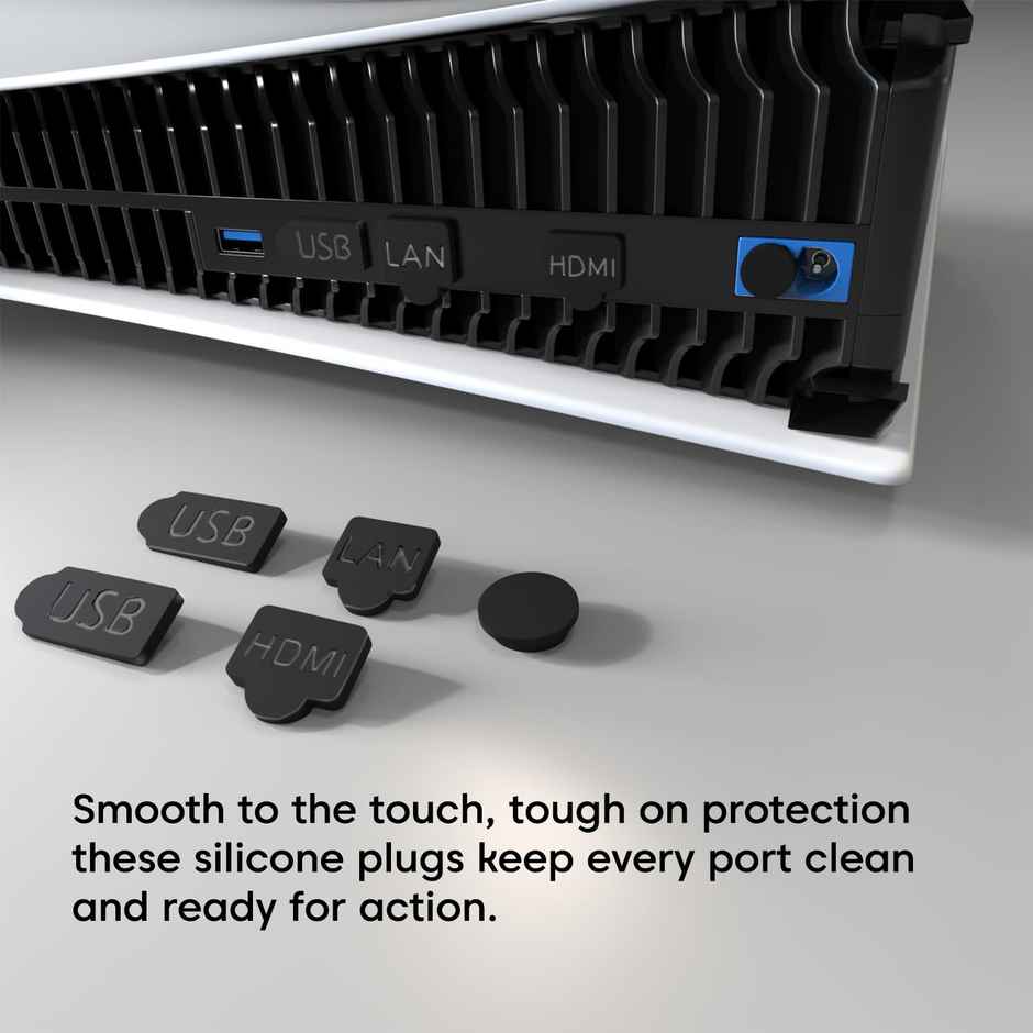 Sounce Dust Plug Kit for PS5 & Slim, Silicone Anti-Dust Port Covers