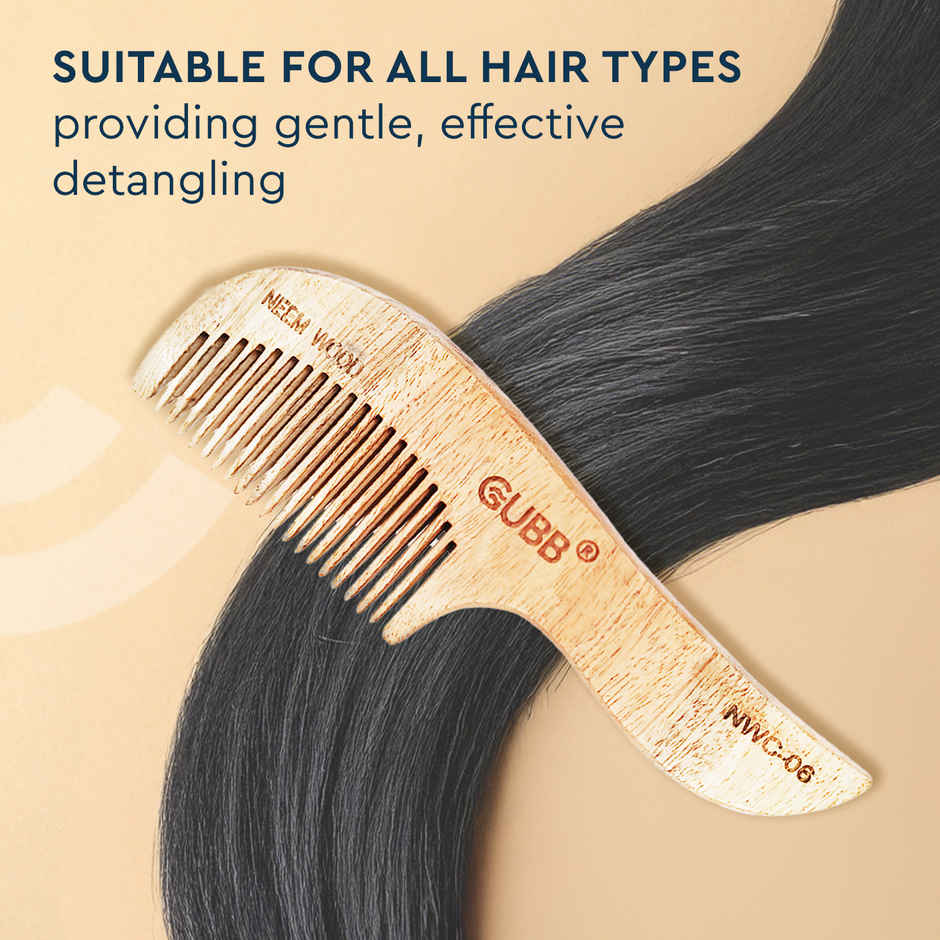 GUBB Small Handle Neem Wood Comb