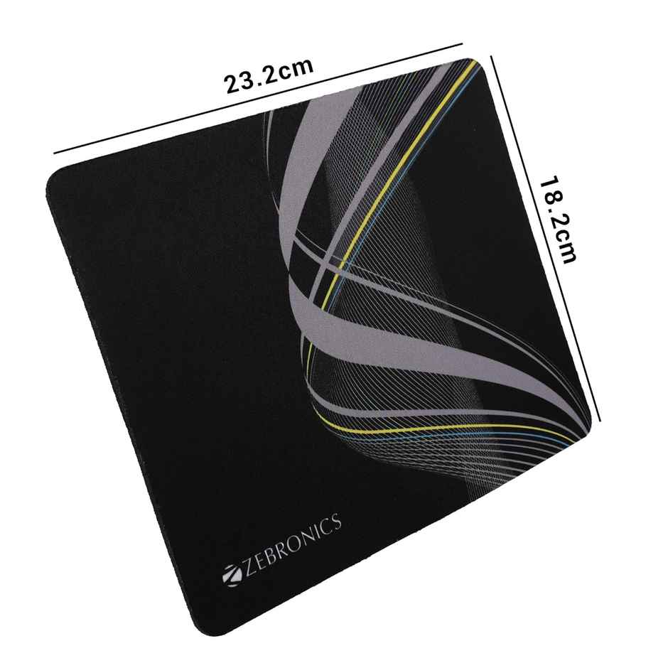 Zebronics MSP-X1 Mouse Pad, for Speed and Precision Operation, Smooth Cloth Surface, Roll and Go, Optimised for All Mouse Sensors, Anti Slip Rubber Base, Surface of 232 x 182 mm - Black