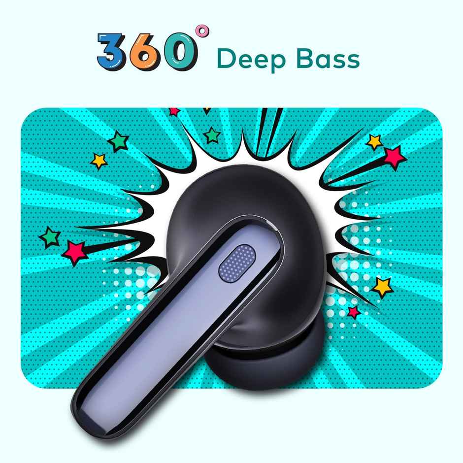 itel T11Pro Earbuds - 360 Super Bass, 42Hr Playback, Quad Mic Noise-Free Calls,(Aurora Blue)