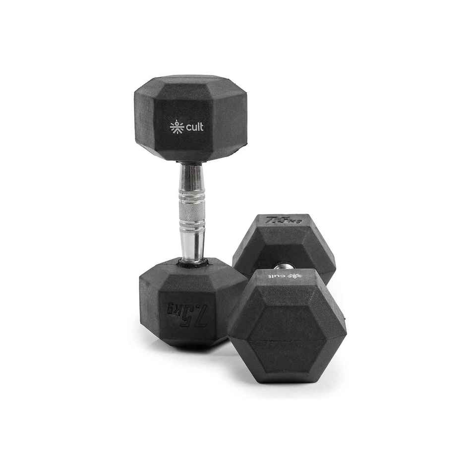 Cult Hex Dumbbell Set (7.5 kg X 2) | Black