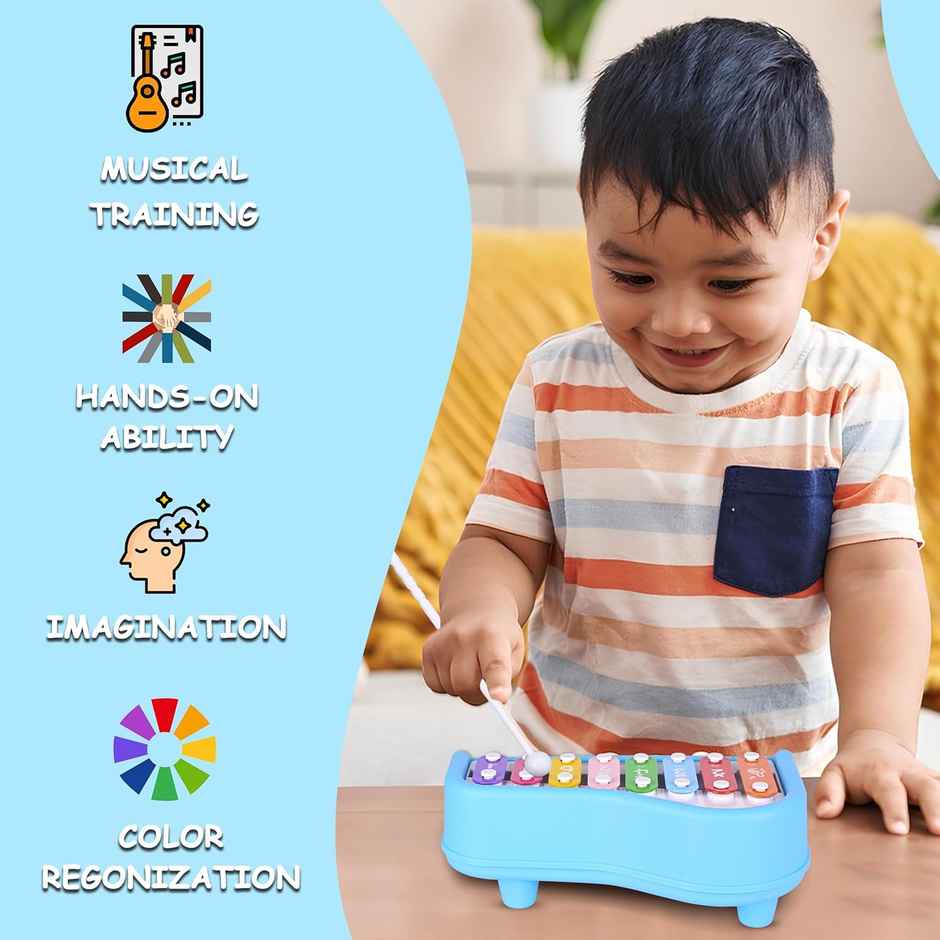 Mommers Xylophone Piano for Kids I 8-Note Musical - Blue
