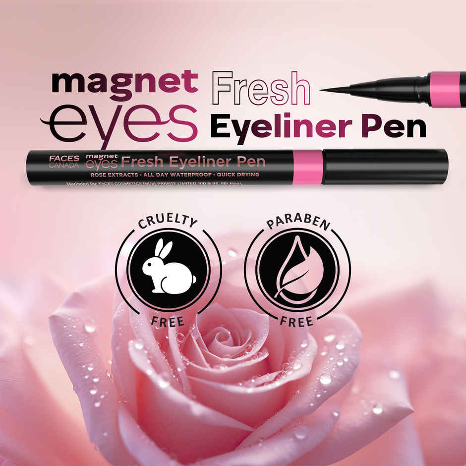Magneteyes Fresh Eyeliner Pen | All-Day Waterproof | Rose Extracts | Smudge Proof