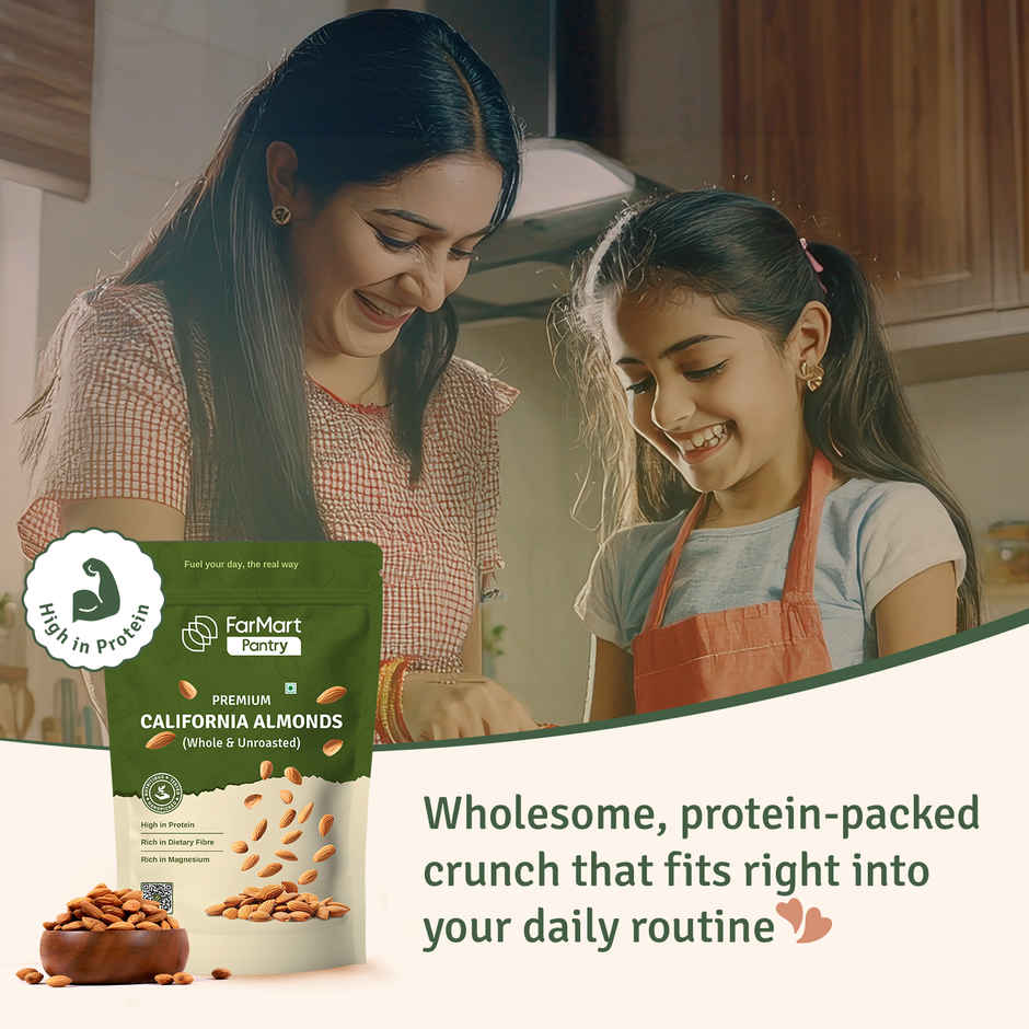 Farmart Pantry Pure California Almonds/ Whole Premium Quality/ Badam