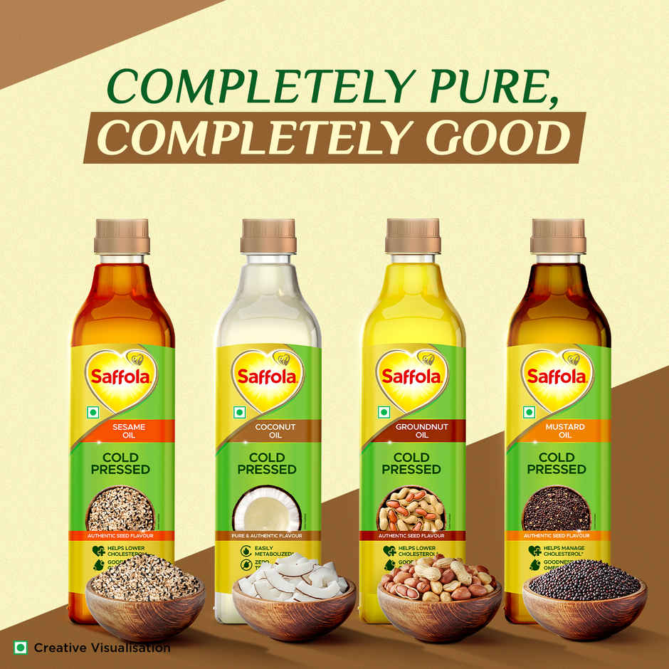 Saffola Cold Pressed Coconut Oil | Zero trans fat | No chemicals or heat | Unrefined