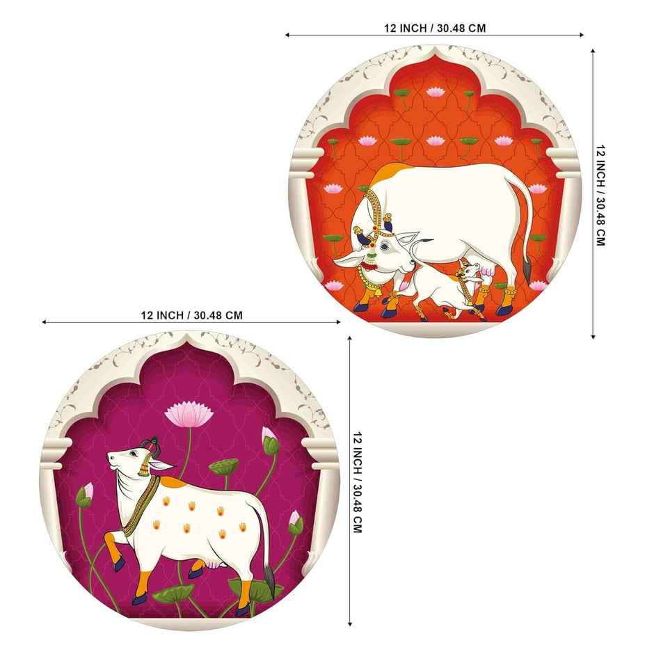 Indianara Set of 2 Beautiful Pichwai Round Shape Wall Painting