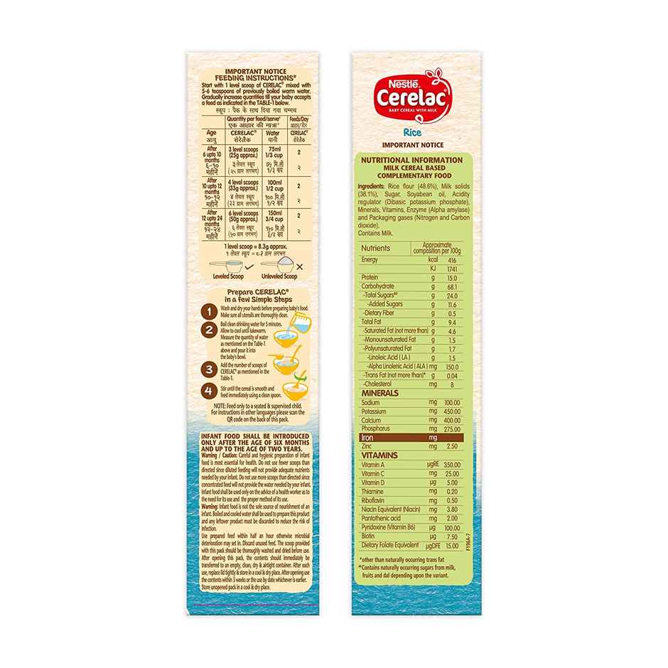 Nestle Ceralac Baby Cereal With Milk - Rice Combo