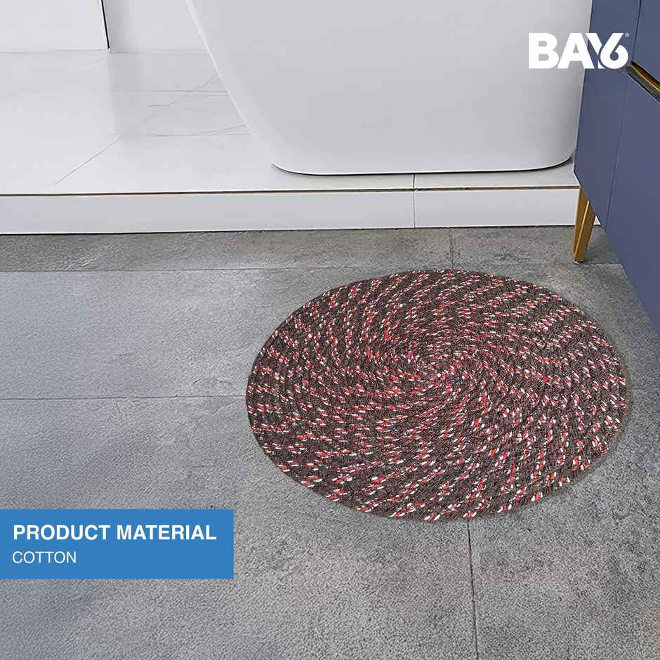 BAY6 Aura Cotton Round Doormat Brown - 40 x 40 cm | 2pc