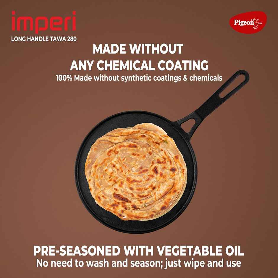Pigeon Imperi Cast Iron Long Handle Tawa 280