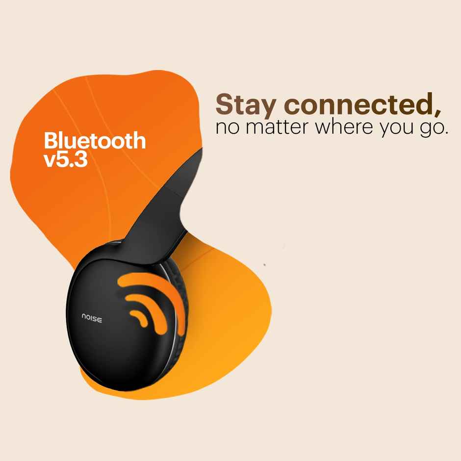Noise Two 50Hrs Playtime Low Latency(up to 45ms) Dual Pairing BT v5.3 Headphones | Bold Black
