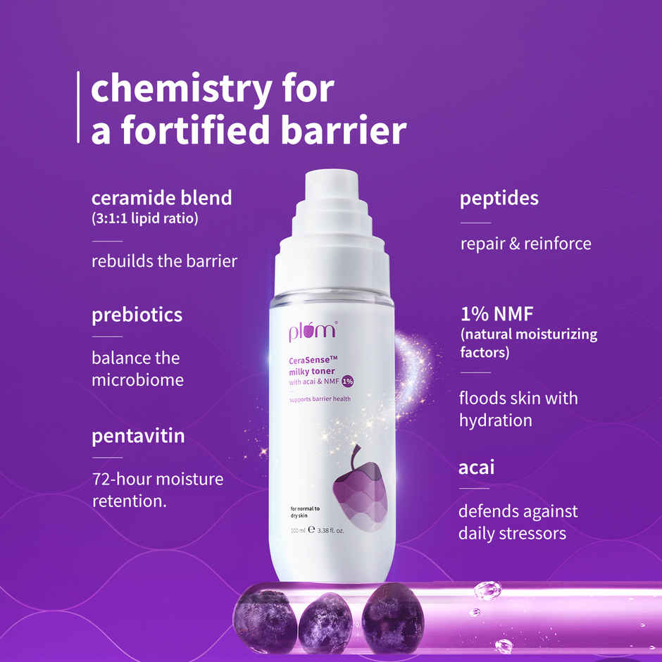 Plum Cerasense Milky Toner With Ceramides And Peptides For Barrier Repair