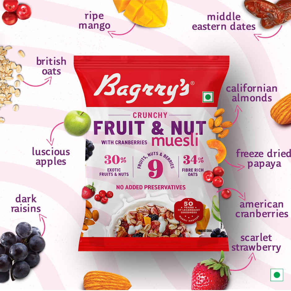 Bagrrys Crunchy Fruit & Nut With Cranberries Muesli