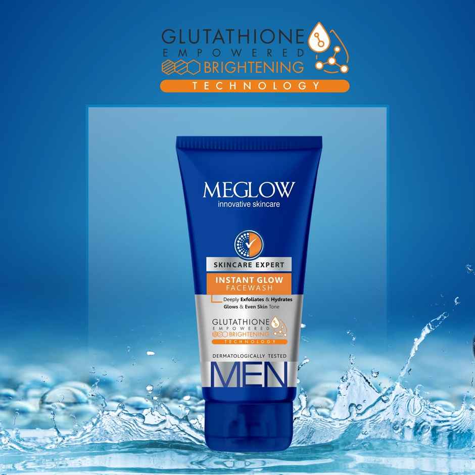 Meglow Skin Brightening Men Face Wash | Lightening Formula | Clear | Radiant Skin