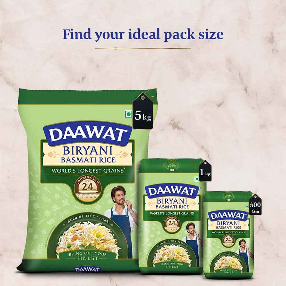 Daawat Biryani Pure Basmati Rice | Extra Long Grain