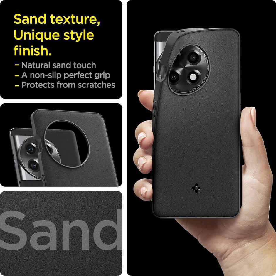Spigen Essential Sand Blast Back Cover Case Compatible with OnePlus 11R 5G (TPU | Matte Black)