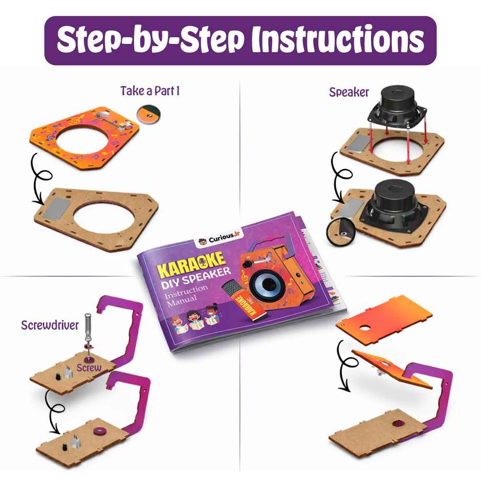 Physics Wallah DIY Karaoke Speaker Kit for Kids | STEM Educational Bluetooth Speaker with Mic