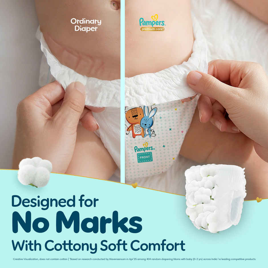 Pampers Premium Care Pants XS 30 | No Marks Design | India's Softest Diaper